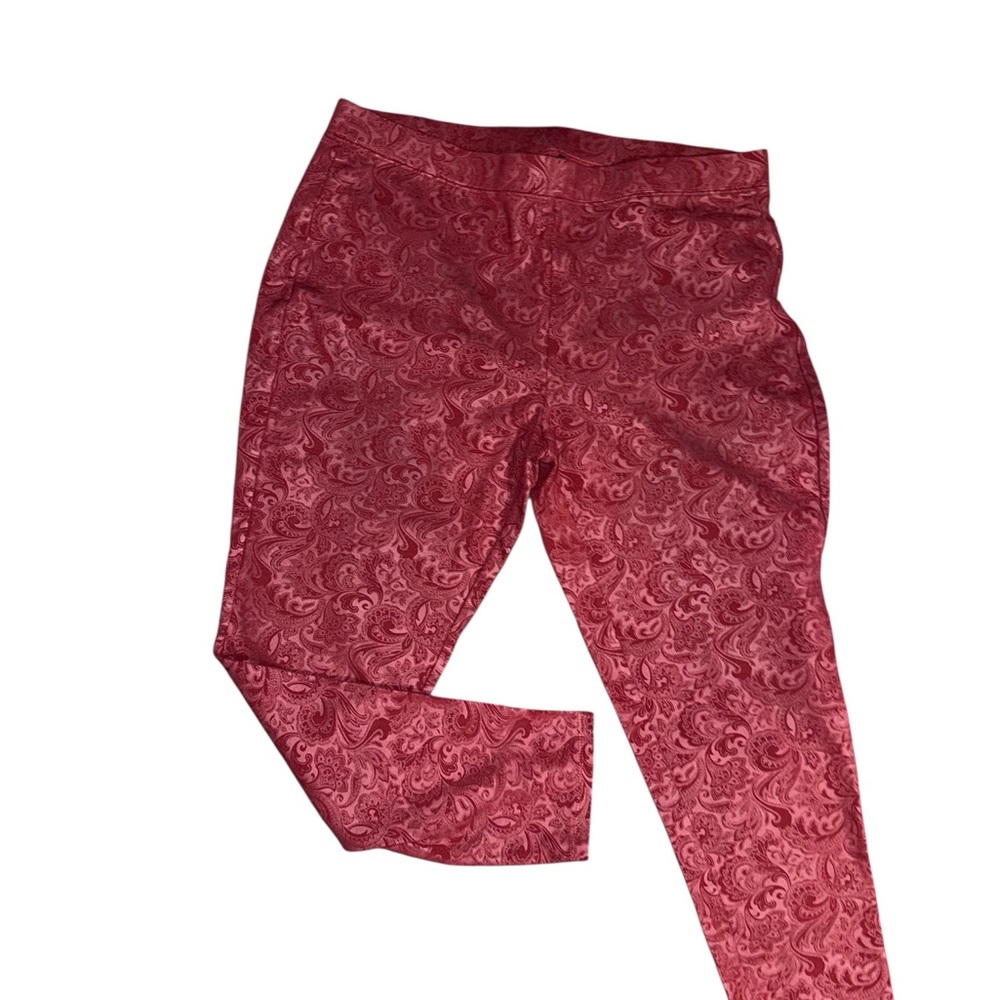 IMAN Burgundy Paisley Leggings NWOT XL